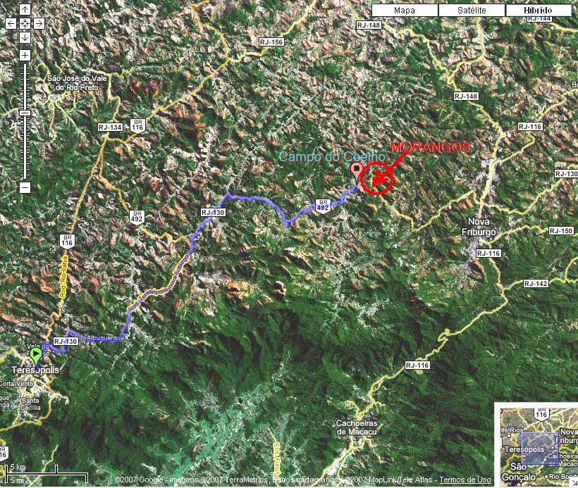 Mapa de localizao do terreno, na estrada Friburgo-Terespolis, Km 20
